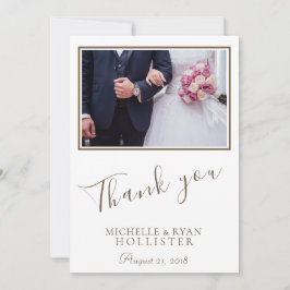 Foto Elegant Bericht Dank u Wedding Photo Card Bedankkaart