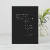 Foto Elegant Black Wedding Invitation Kaart (Staand voorkant)