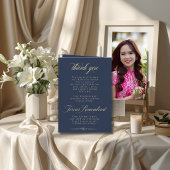 Foto Elegant Blauw Gouden Rouherdenkingsprogramma Kaart