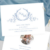 Foto: Elegant Blue Monogram Wedding Save the Date