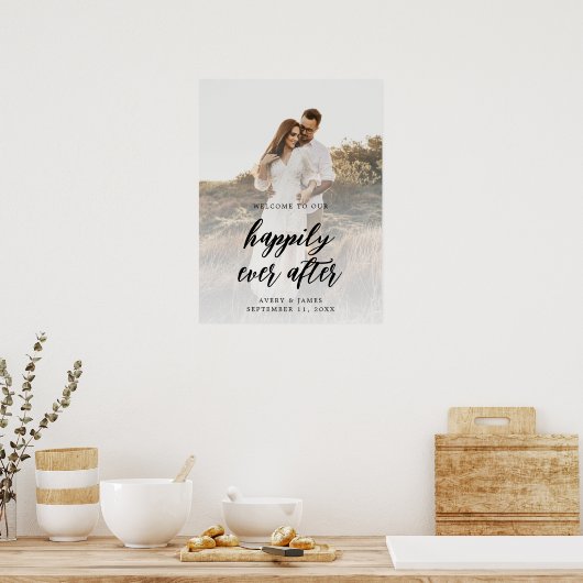 Foto Elegant Bruiloft Welkom Poster (Keuken)