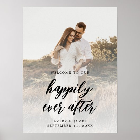 Foto Elegant Bruiloft Welkom Poster (Voorkant)