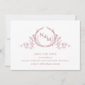 Foto: Elegant Burgundy Monogram Wedding Save The Date (Voorkant)