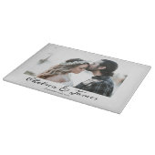 Foto Elegant Calligraphy Date Name Snijplank (Hoek)