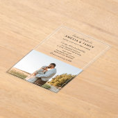 Foto Elegant Calligraphy Wedding Acryl Uitnodigingen (Laagn)