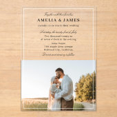 Foto Elegant Calligraphy Wedding Acryl Uitnodigingen (Voorkant)