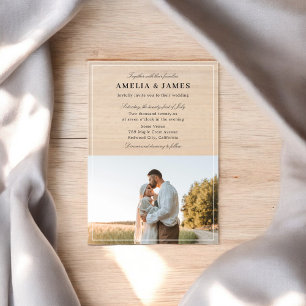 Foto Elegant Calligraphy Wedding Acryl Uitnodigingen