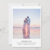 Foto Elegant Chic Script Wedding Bedankkaart (Voorkant)