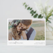 Foto Elegant Chic Script Wedding Bedankkaart (Staand voorkant)