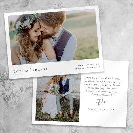 Foto Elegant Chic Script Wedding Bedankkaart