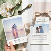 Foto Elegant Chic Script Wedding Bedankkaart