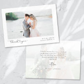 Foto Elegant Chic Script Wedding Bedankkaart