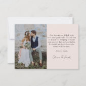 Foto Elegant Chic Script Wedding Bedankkaart (Achterkant)