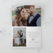 Foto Elegant Chic Script Wedding Bedankkaart (Binnen)