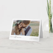 Foto Elegant Chic Script Wedding Bedankkaart (Voorkant)