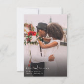 Foto Elegant Chic Script Wedding Bedankkaart (Voorkant)