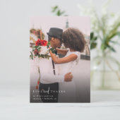 Foto Elegant Chic Script Wedding Bedankkaart (Staand voorkant)