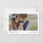 Foto Elegant Chic Script Wedding Bedankkaart (Voorkant)
