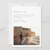 Foto Elegant Chic Script Wedding Bedankkaart (Achterkant)