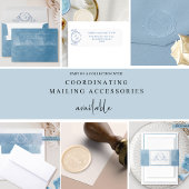 Foto Elegant Classic Blue Monogram Weddenschap Save The Date