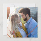 Foto Elegant Copper Marble Geometric Wedding Kaart (Achterkant)