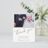 Foto Elegant Dank u Bruiloftsfoto Briefkaart (Staand voorkant)