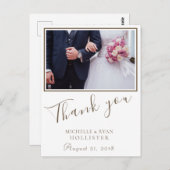 Foto Elegant Dank u Bruiloftsfoto Briefkaart (Voorkant / Achterkant)