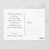 Foto Elegant Dank u Bruiloftsfoto Briefkaart (Achterkant)