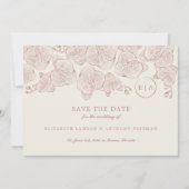 Foto: Elegant Dusty Roos Floral Wedding Save The Date (Voorkant)