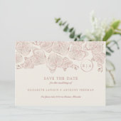 Foto: Elegant Dusty Roos Floral Wedding Save The Date (Staand voorkant)