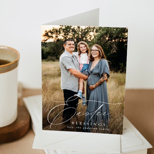 Foto Elegant Easter Blessings Feestdagen Kaart