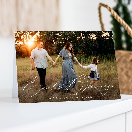 Foto Elegant Easter Blessings Feestdagen Kaart