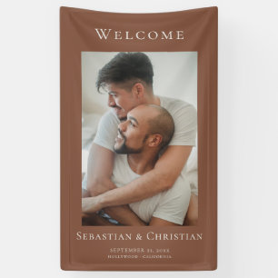 Foto Elegant Eenvoudig Welkom Bruiloft Spandoek