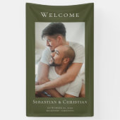 Foto Elegant Eenvoudig Welkom Bruiloft Spandoek (Verticaal)