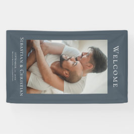 Foto Elegant Eenvoudig Welkom Bruiloft Spandoek