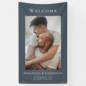 Foto Elegant Eenvoudig Welkom Bruiloft Spandoek (Verticaal)