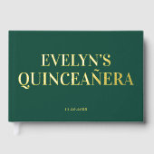 Foto Elegant Eenvoudige Quinceanera Gastenboek (Voorkant)