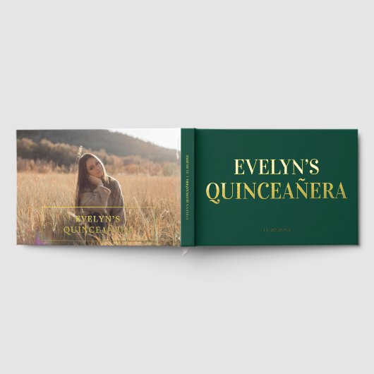 Foto Elegant Eenvoudige Quinceanera Gastenboek (Volledig)