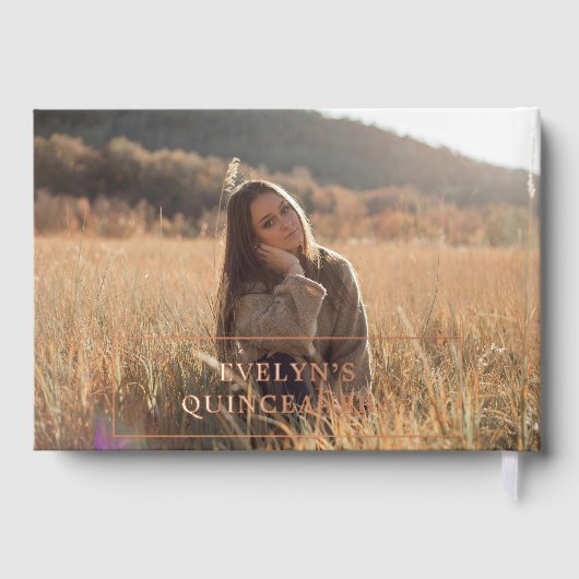 Foto Elegant Eenvoudige Quinceanera Gastenboek (Achterkant)