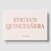 Foto Elegant Eenvoudige Quinceanera Gastenboek (Voorkant)