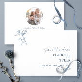 Foto, Elegant en Minimal Blue Wedding Save The Date
