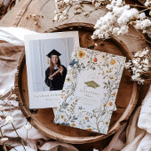 Foto Elegant  Floral Afstuderen Kaart