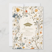 Foto Elegant  Floral Afstuderen Kaart (Voorkant)