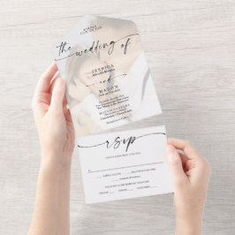 Foto: Elegant foto All-in-One Weddenschap All In One Uitnodiging