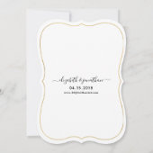 Foto Elegant Gold Black Script Formal Weddenschap Kaart (Achterkant)