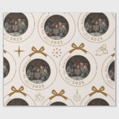 Foto Elegant Gold Line Art Christmas Cadeaupapier (Vlak)