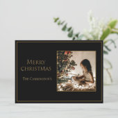Foto Elegant Gold Merry kerst Feestdagenkaart (Staand voorkant)