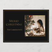 Foto Elegant Gold Merry kerst Feestdagenkaart (Voorkant)