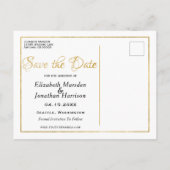 Foto Elegant Gold Script Formal Save the Date ZZ Aankondigingskaart (Achterkant)