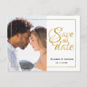 Foto Elegant Gold Script Formal Save the Date ZZ Aankondigingskaart (Voorkant)